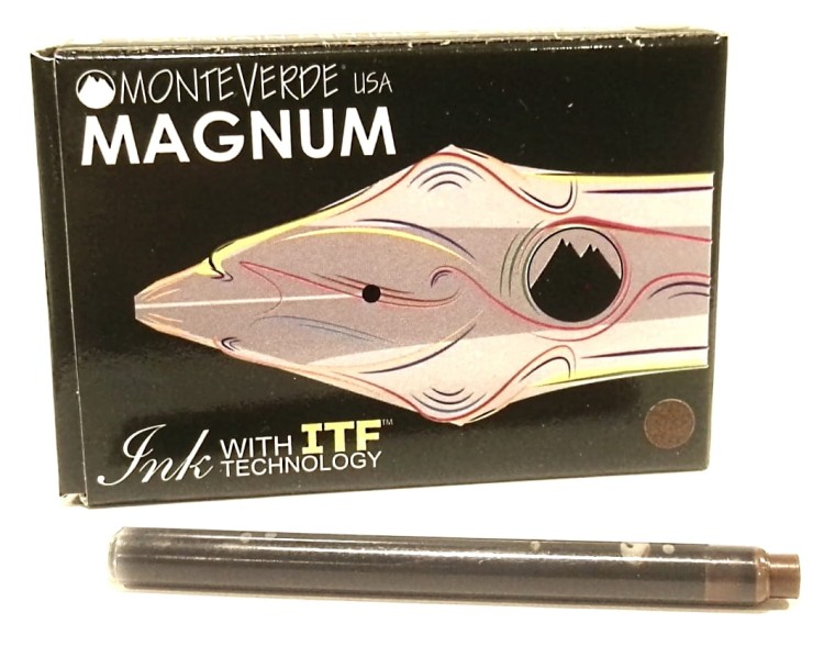Monteverde Naboje Magnum  do Piór Brązowy Kpl 8 szt