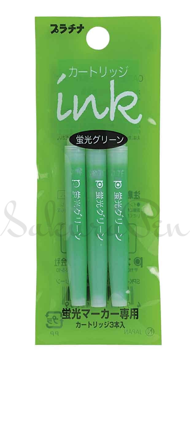 Platinum Atrament Fluorescencyjny Zielony Naboje Kpl 3szt