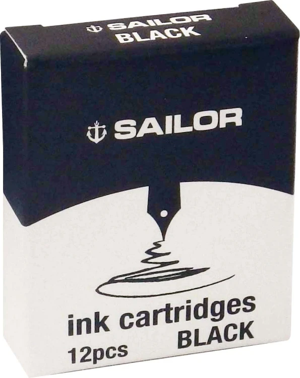 Sailor Naboje do Piór Wiecznych Basic Czarny Kpl 12szt