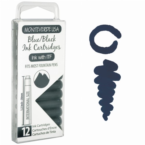Monteverde Atrament Blue Black Naboje 12szt