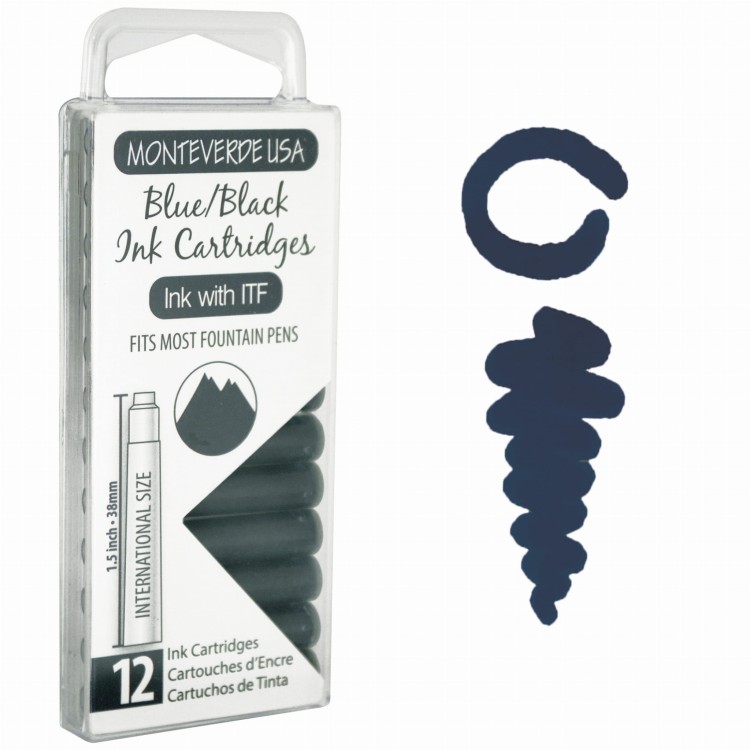 Monteverde Atrament Blue Black Naboje 12szt