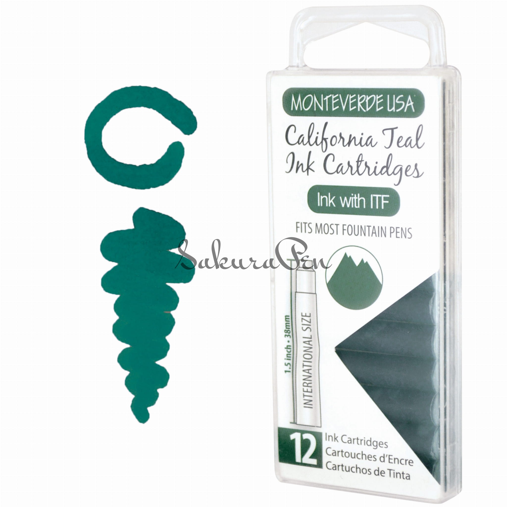 Monteverde Atrament California Teal Naboje 12szt