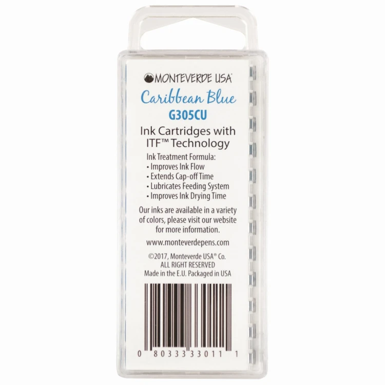 Monteverde Atrament Caribbean Blue Naboje 12szt