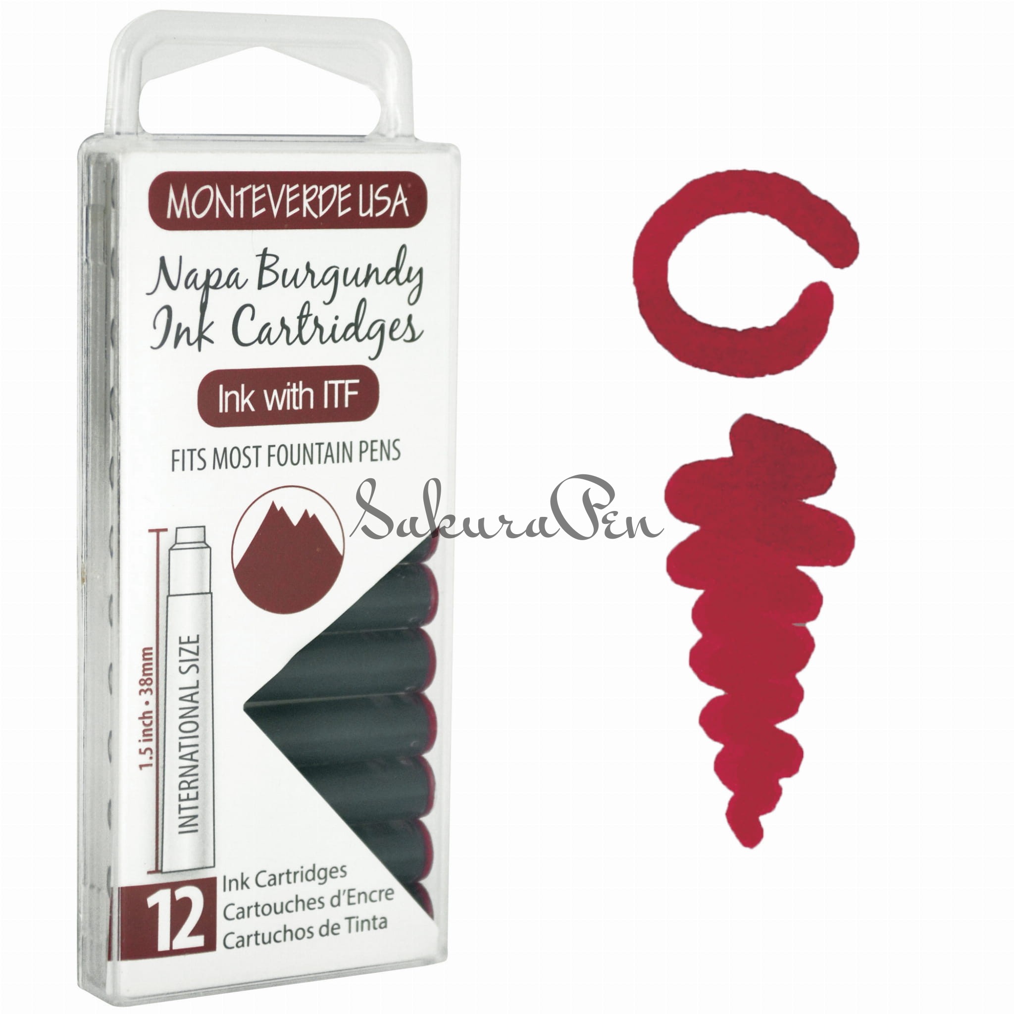 Monteverde Atrament Napa Burgundy Naboje 12szt