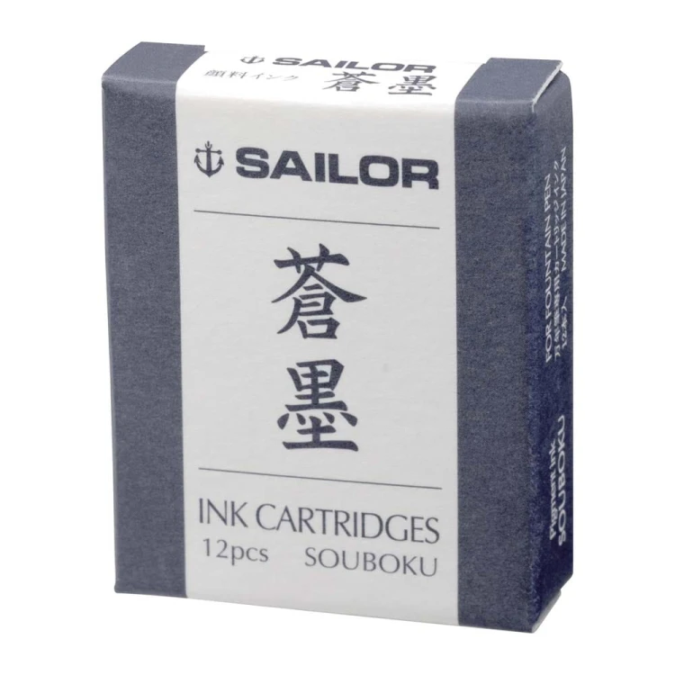 Sailor Pigment Blue Black Naboje do Piór Wiecznych Sou-Boku