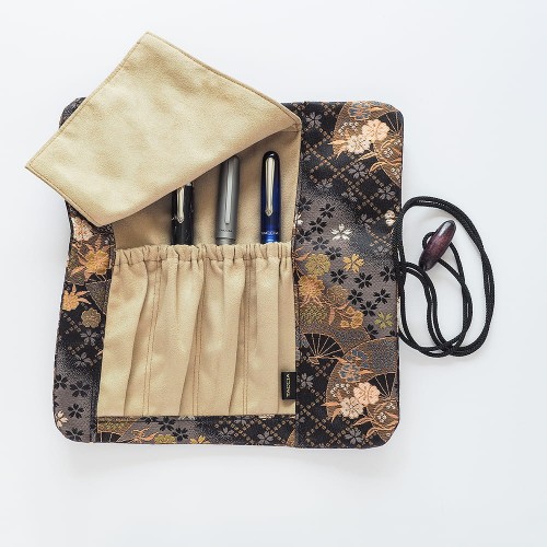 Taccia Etui na 4 Pióra Wieczne 'Nishijin Kinran' Sakura Night