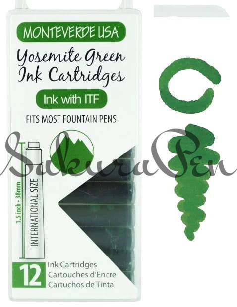 Monteverde Atrament Yosemite Green Naboje 12szt