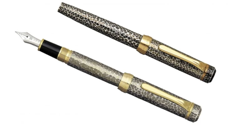 Platinum Srebrne Pióro Wieczne Hammered Antique Sterling Silver