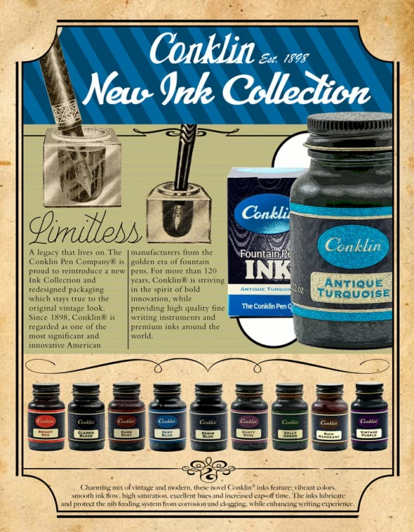 Conklin Classic Atrament 60ml  Antique Turquoise