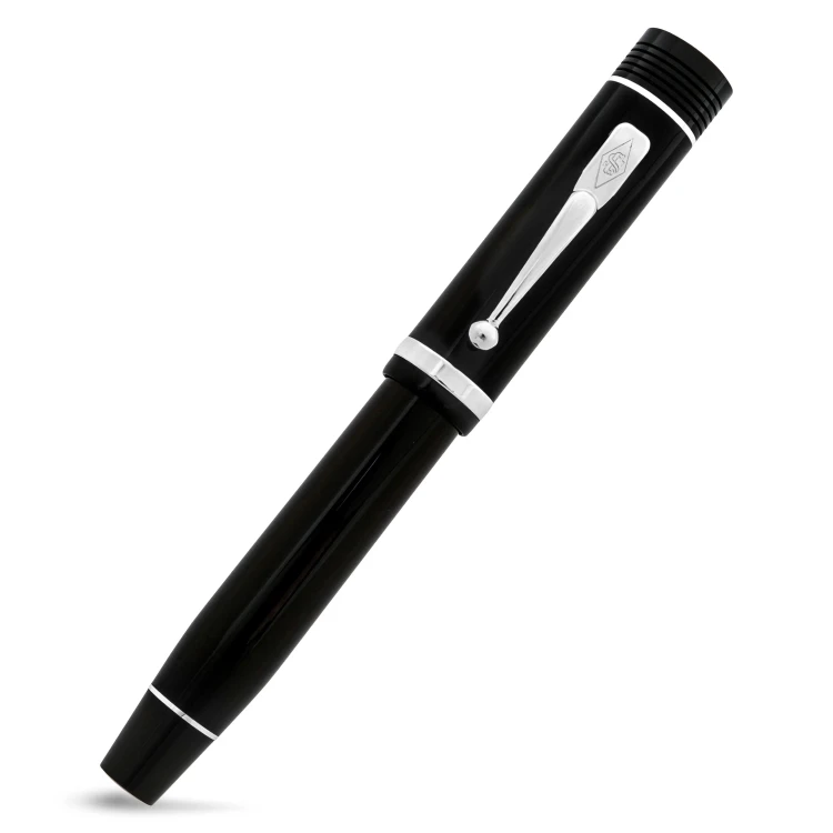 Conway Stewart Churchill Black Silver Pióro Wieczne 18k