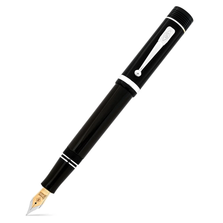 Conway Stewart Churchill Black Silver Pióro Wieczne 18k