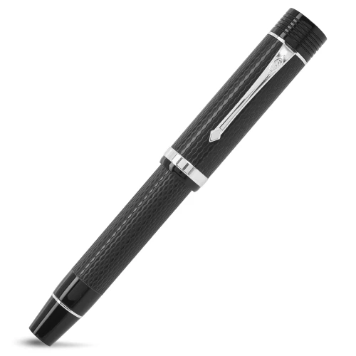 Conway Stewart Churchill Black Chased Silver Pióro Wieczne 18k