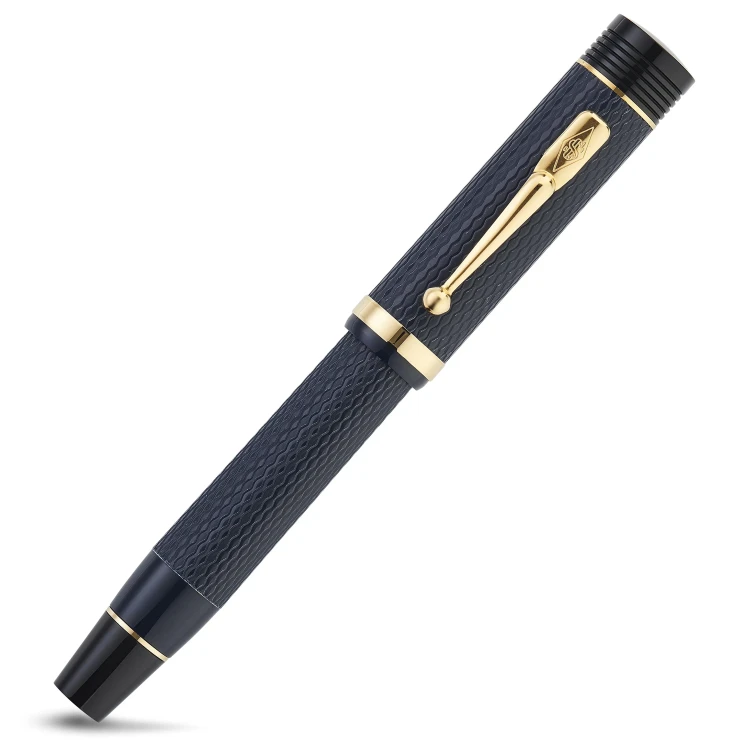 Conway Stewart Churchill Blue Chased Gold Pióro Wieczne 18k