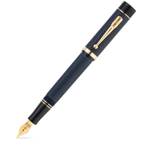Conway Stewart Churchill Blue Chased Gold Pióro Wieczne 18k