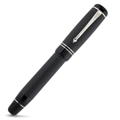 Conway Stewart Winston Black Silver Chased Pióro Wieczne 18k