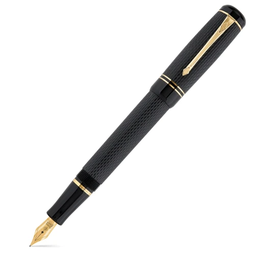 Conway Stewart Winston Black Gold Chased Pióro Wieczne 18k