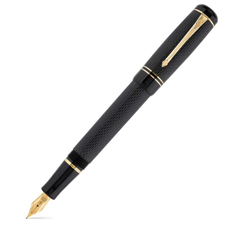 Conway Stewart Winston Black Gold Chased Pióro Wieczne 18k