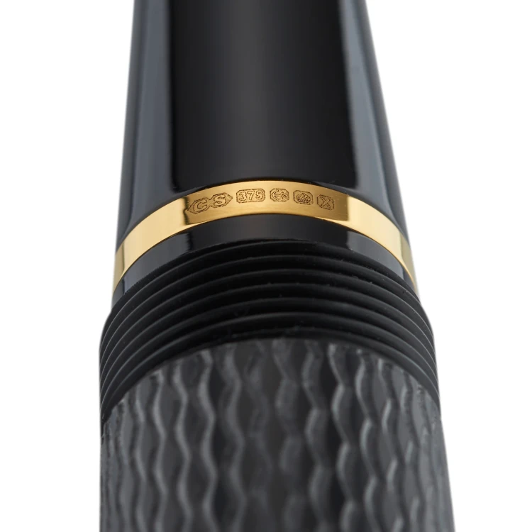 Conway Stewart Winston Black Gold Chased Pióro Wieczne 18k