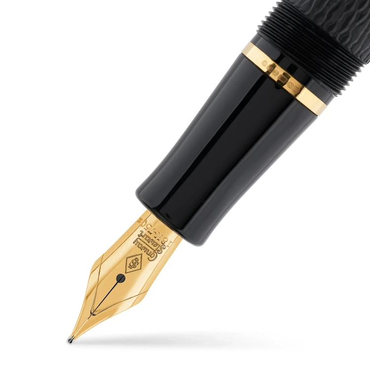 Conway Stewart Winston Black Gold Chased Pióro Wieczne 18k