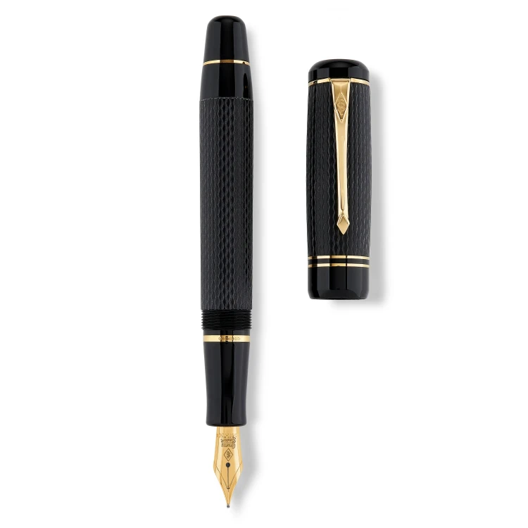 Conway Stewart Winston Black Gold Chased Pióro Wieczne 18k