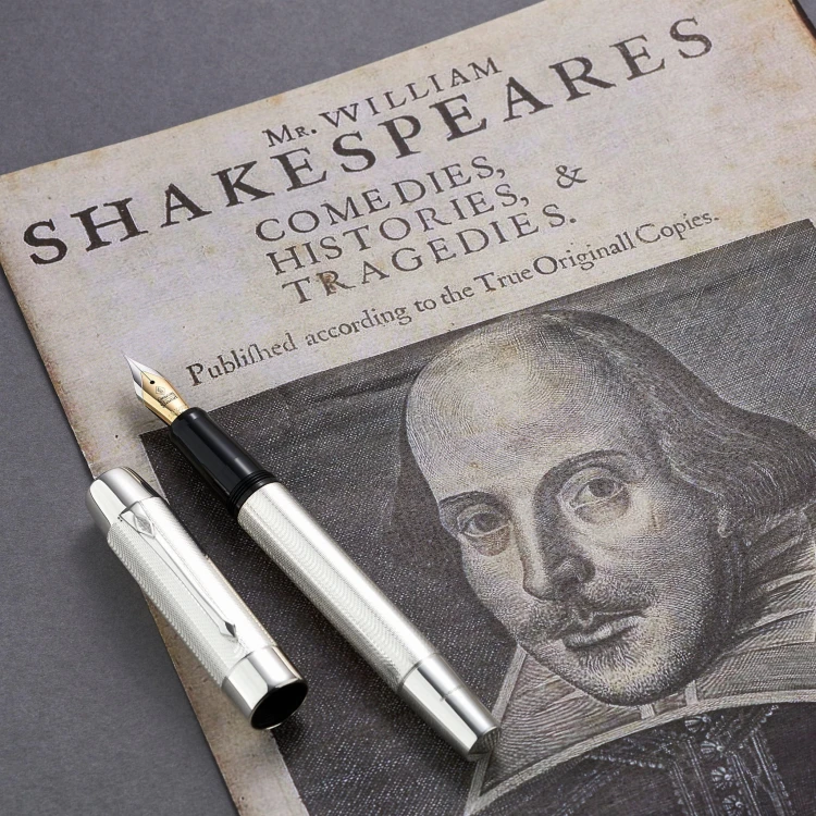 Conway Stewart Sterling Silver Shakespeare Pióro Wieczne 18k