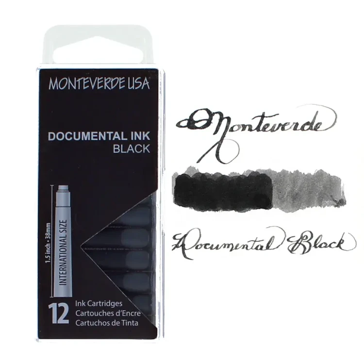 Monteverde Atrament Documental Black Naboje 12szt