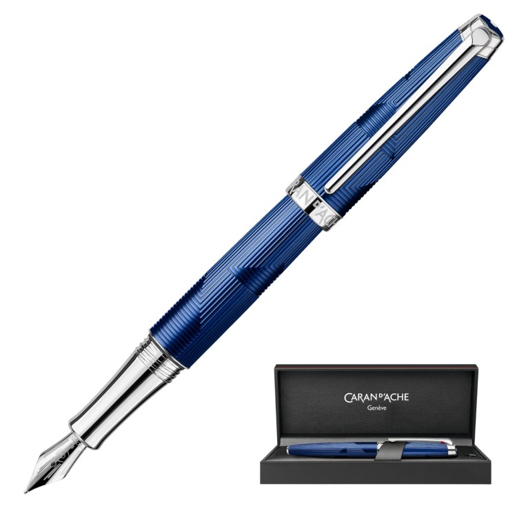 Caran d'Ache Leman Bleu Marin Pióro Wieczne 18k