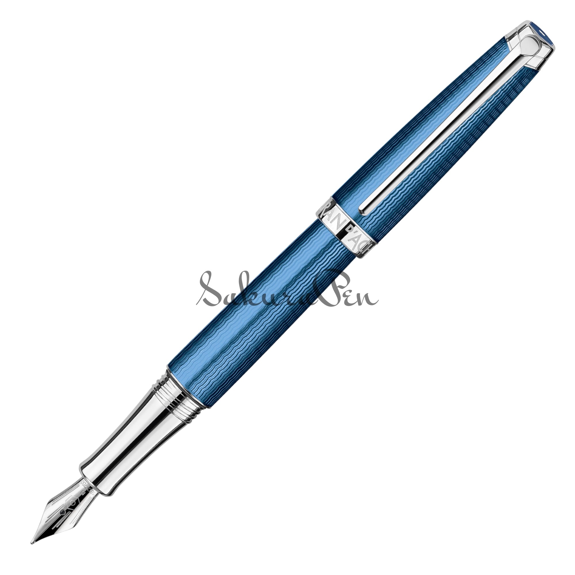 Caran d'Ache Leman Grand Bleu Pióro Wieczne 18k