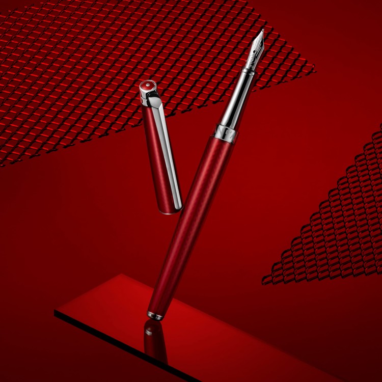 Caran d'Ache Leman Slim Rouge Carmin Pióro Wieczne 18k