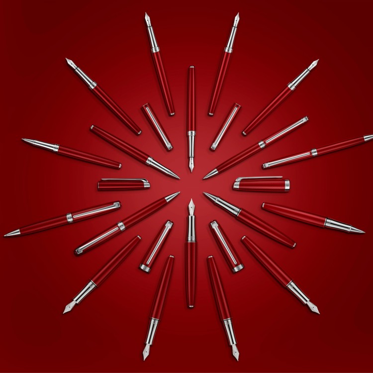 Caran d'Ache Leman Slim Rouge Carmin Pióro Wieczne 18k