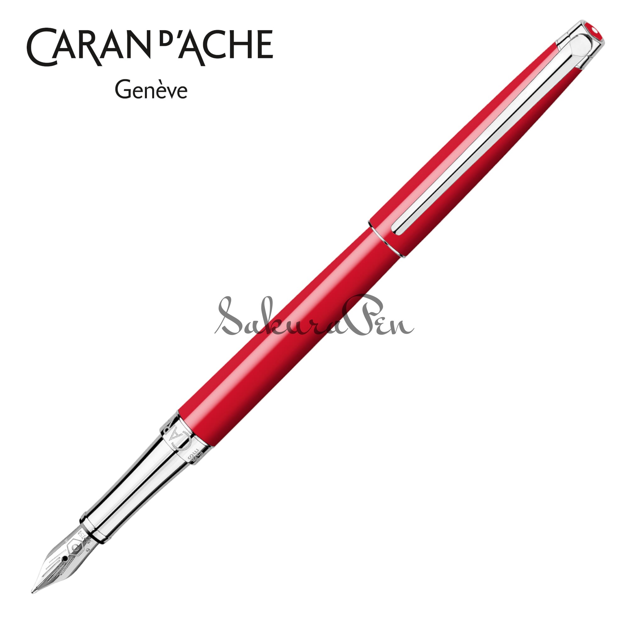 Caran d'Ache Leman Slim Scarlet Red Pióro Wieczne 18k