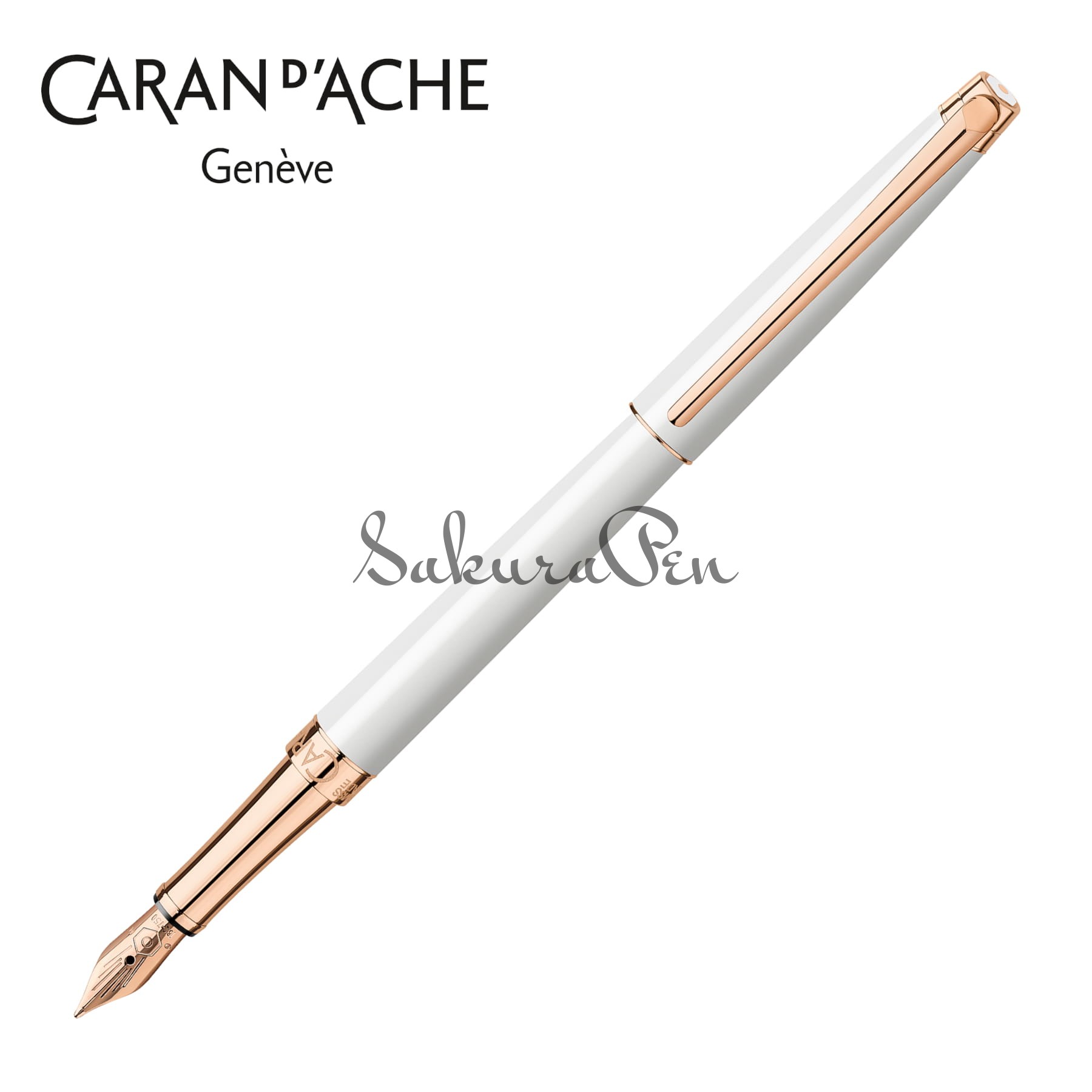 Caran d'Ache Leman Slim White Pióro Wieczne 18k