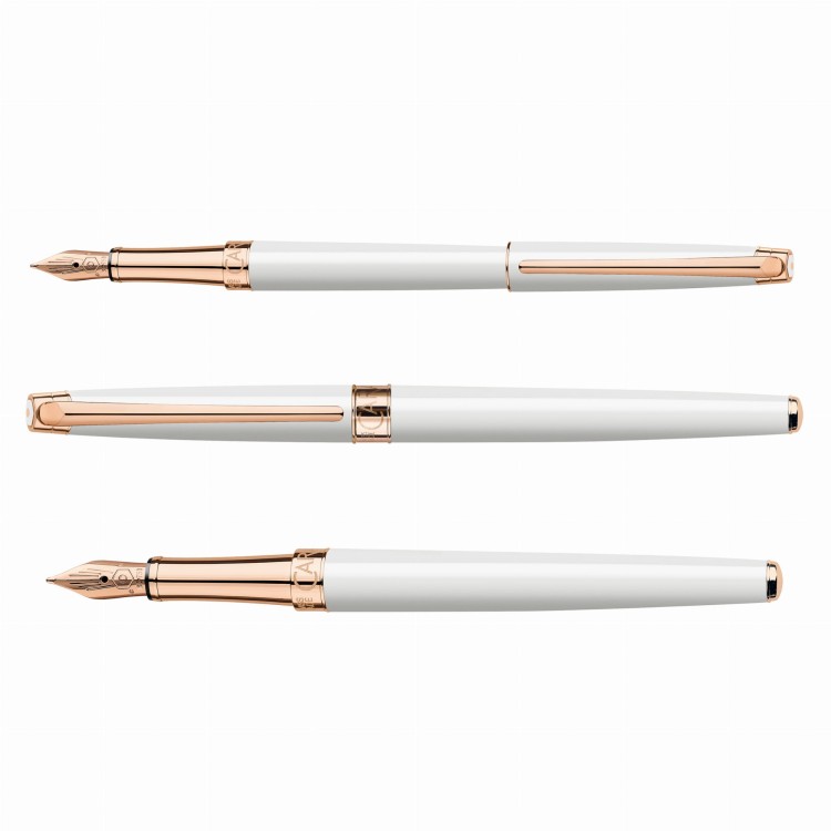 Caran d'Ache Leman Slim White Pióro Wieczne 18k