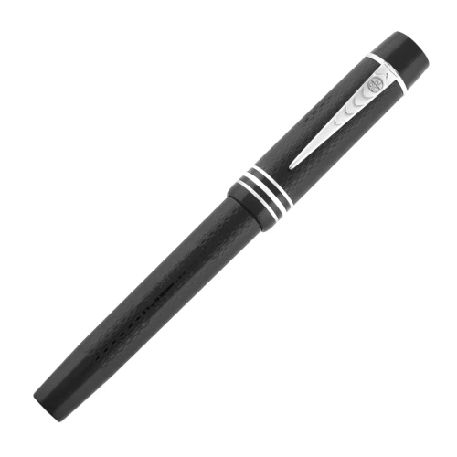 Onoto Magna Ebonite Black Silver Grawerowane Pióro Wieczne