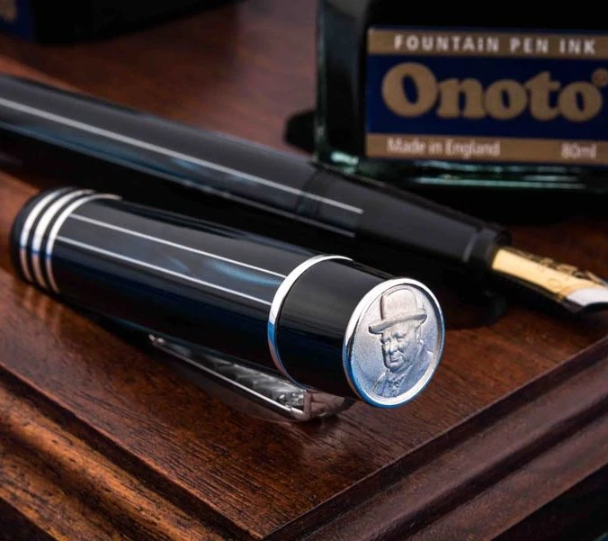 Onoto Winston Churchill Pinstripe Silver Pióro Wieczne 18k